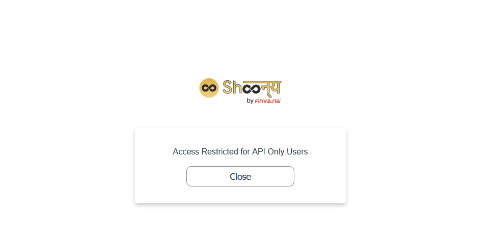 Shoonya Access Restricted Error